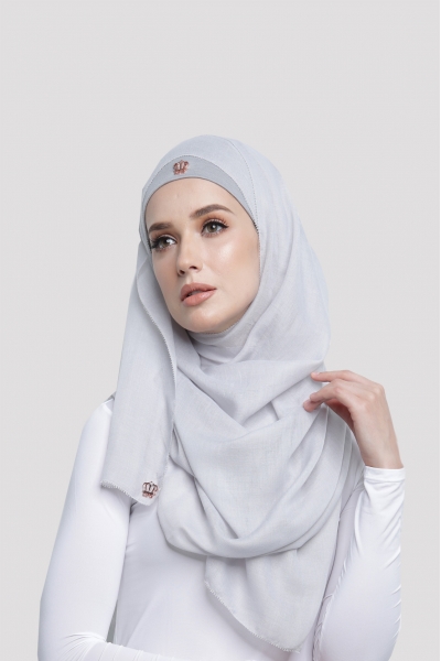COTTON VOILE SHAWL - GREY